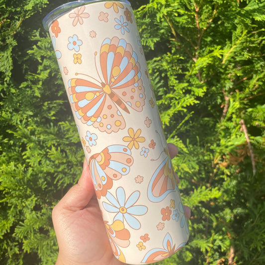 Vintage Butterfly Tumbler