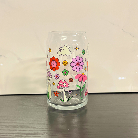 Spring Retro Glass Cup