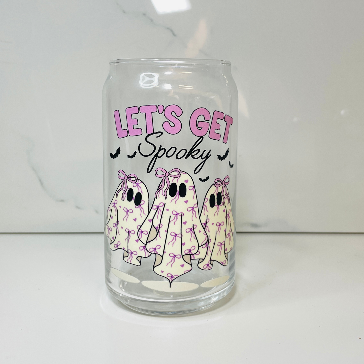 Let's Get Spooky Glass Can Cup