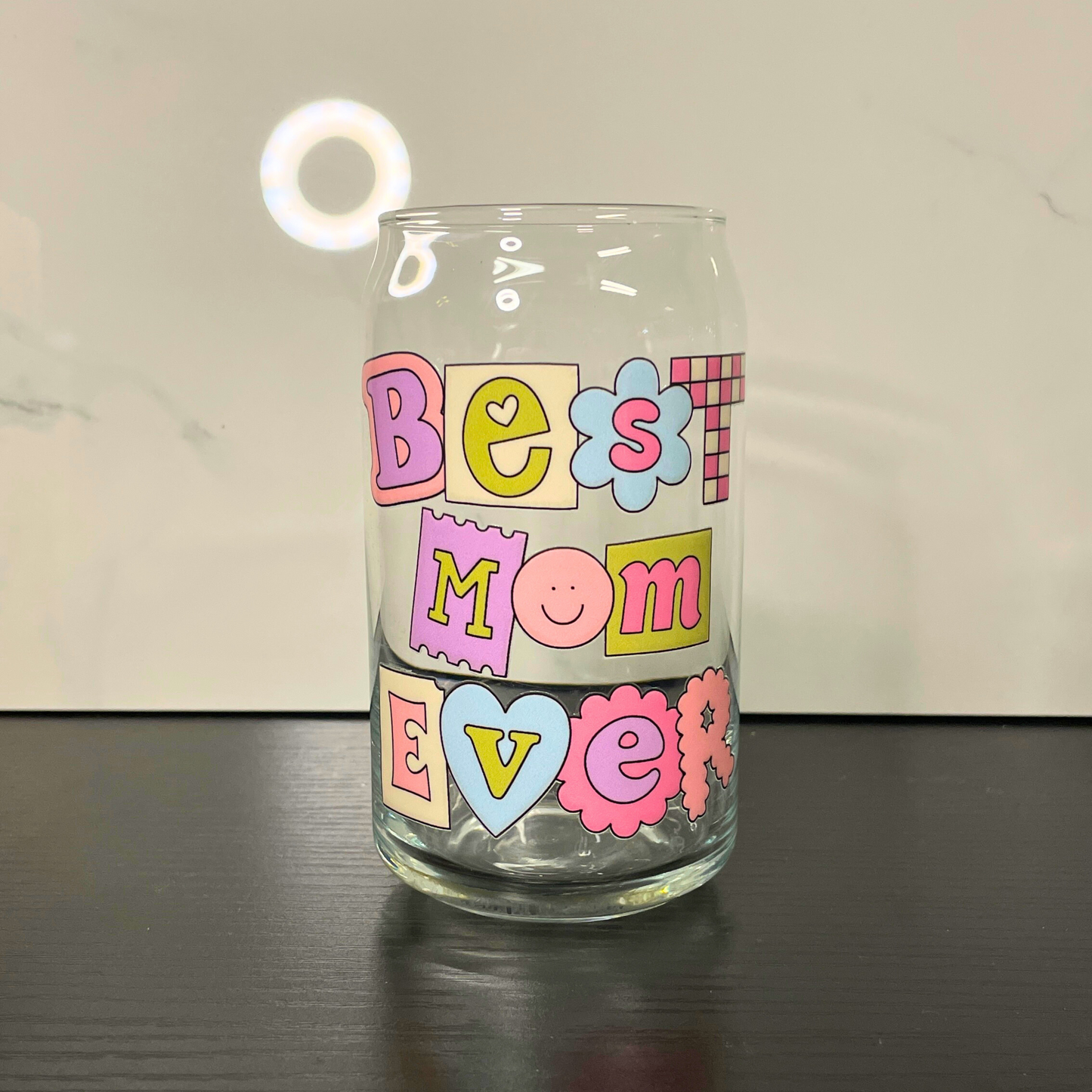 Best Mom Ever Glass Cup