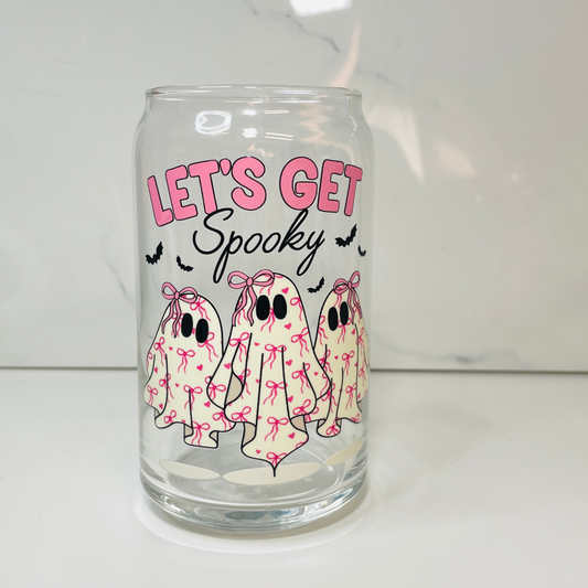 Let's Get Spooky Glass Can Cup