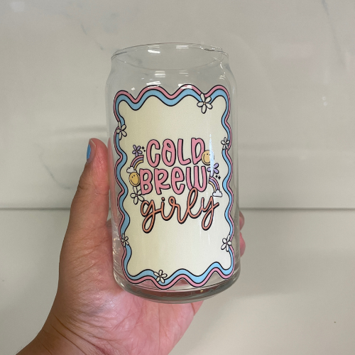 Cold Brew Girly Glass Cup