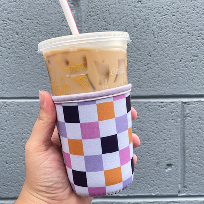 Purple Checkered Coffee Sleeve