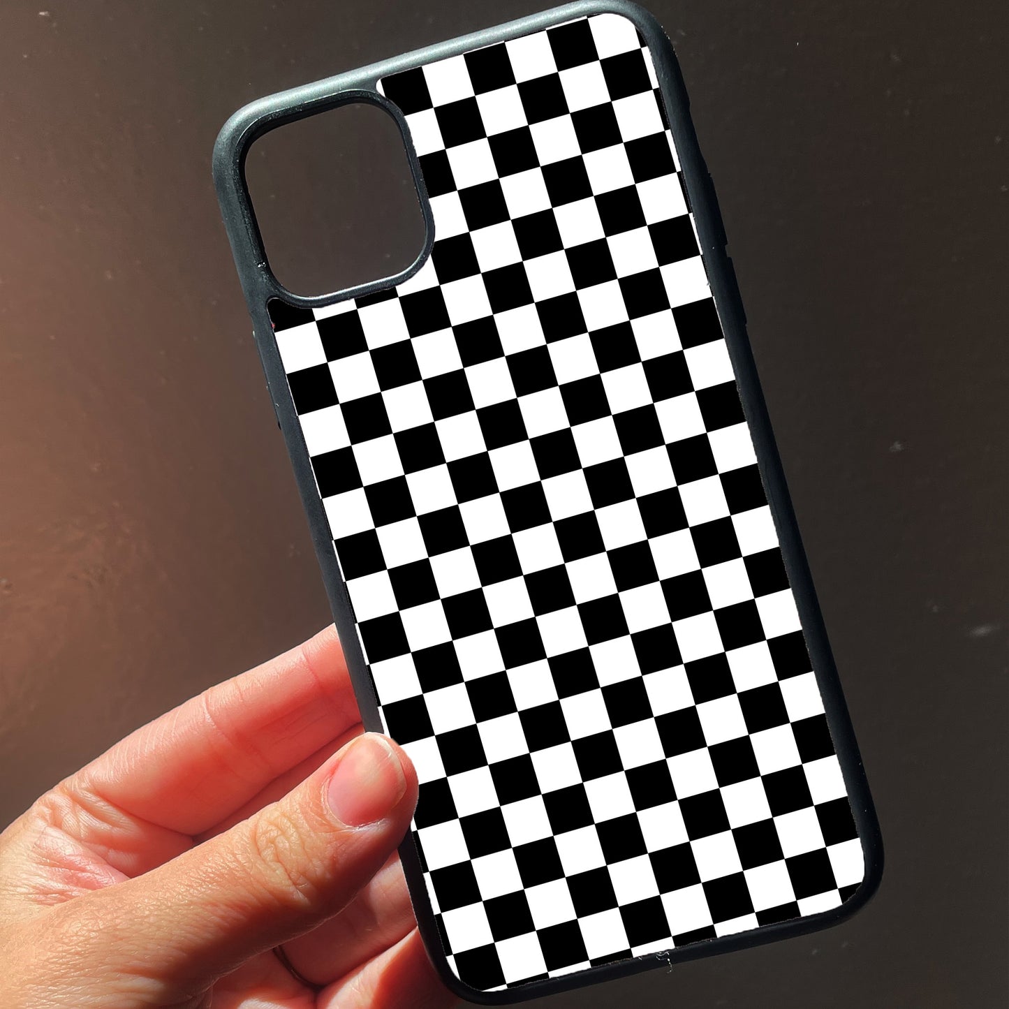 Black Checkered Phone Case