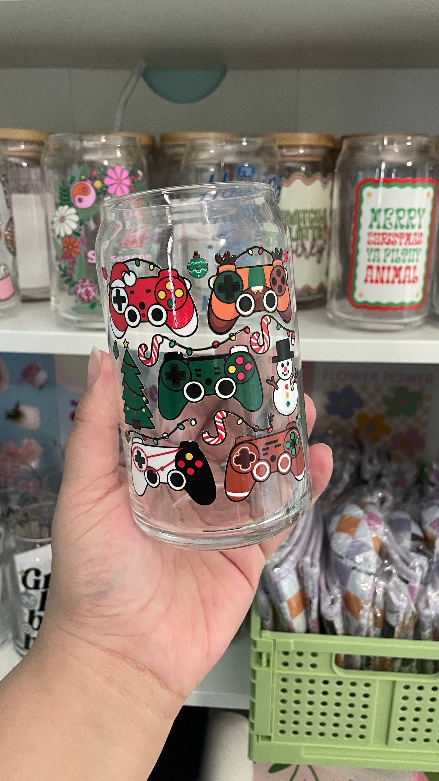 Christmas Gaming Glass Cup