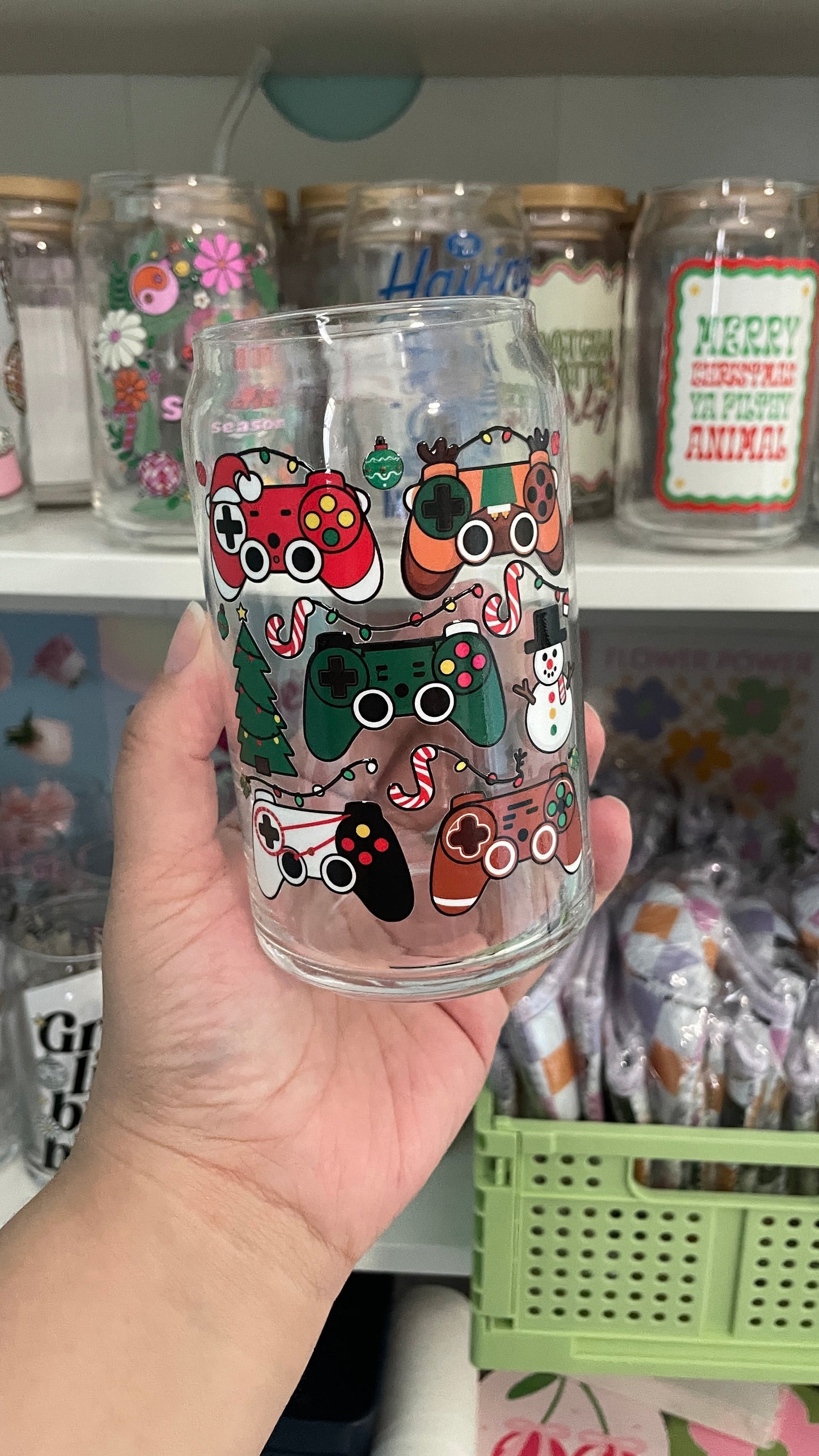 Christmas Gaming Glass Cup