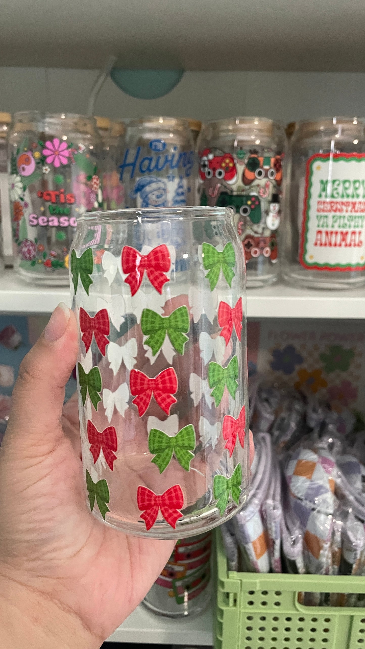 Pretty Christmas Glass Cup