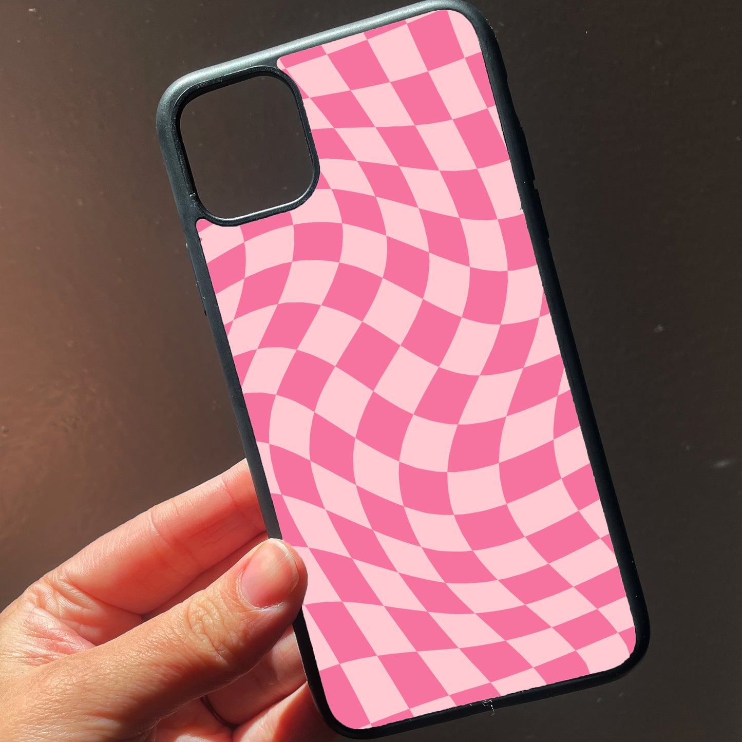 Pink Checkered Phone Case