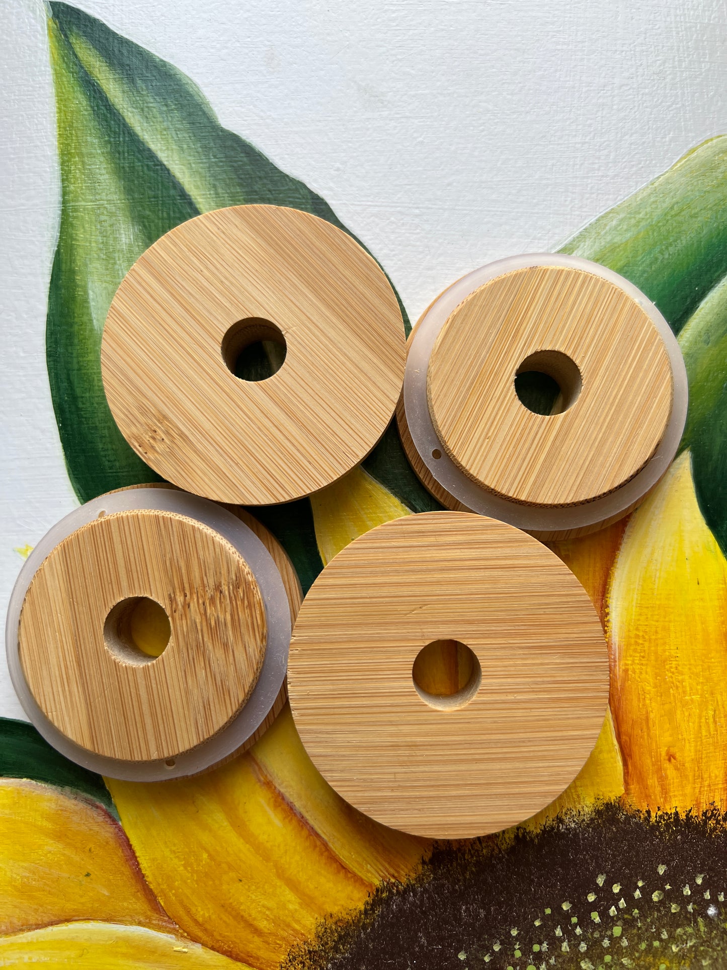 Bamboo Lid with Straw Hole